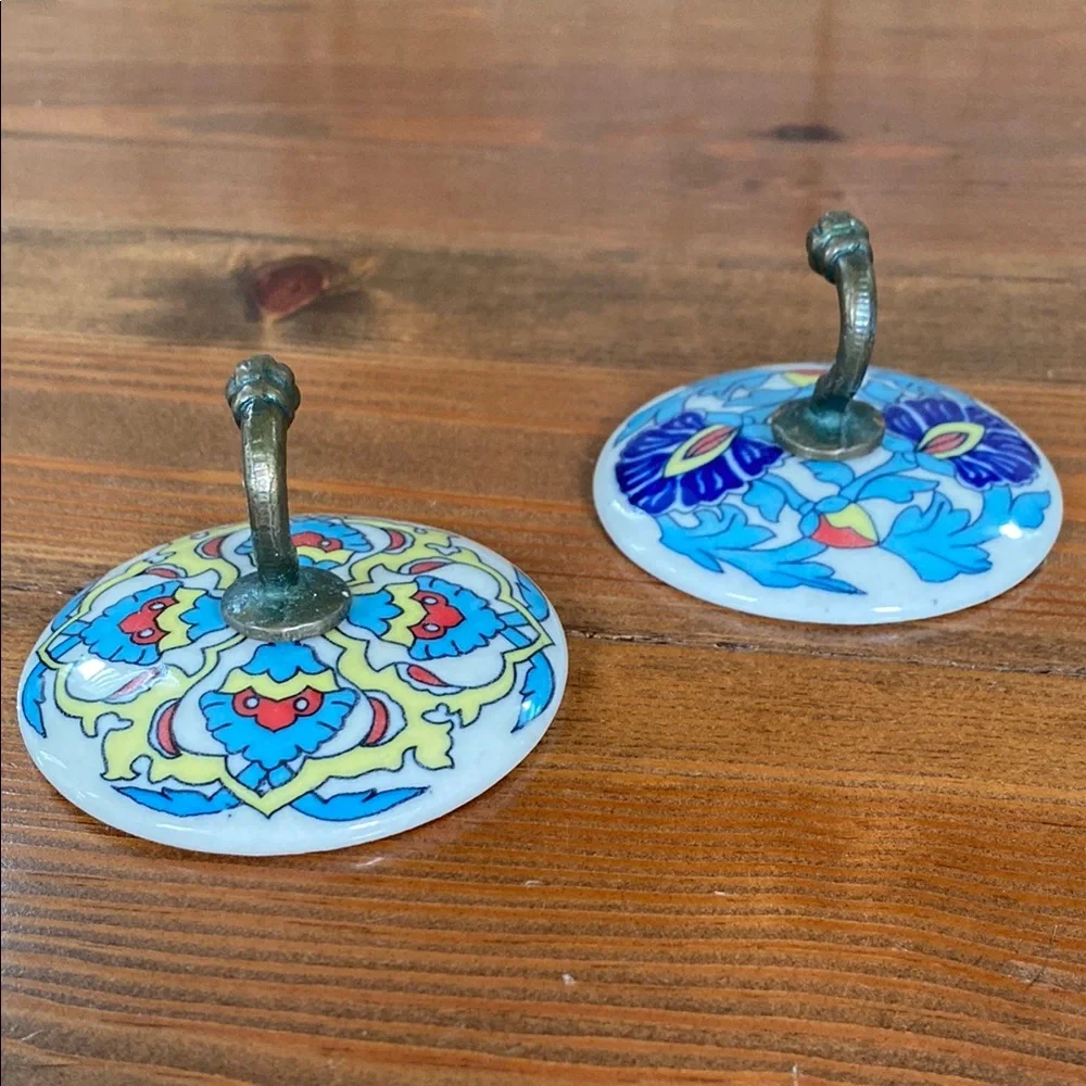 Happy Ceramic Wall 3” Hooks (set of 2)